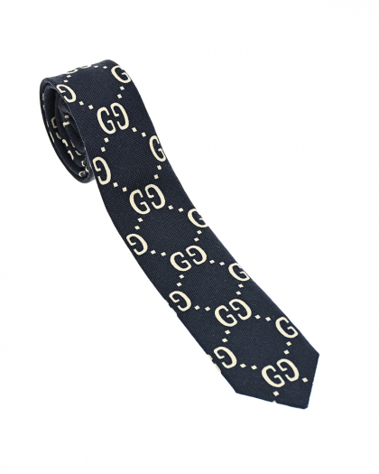 Синий галстук с логотипом GUCCI | Фото 1