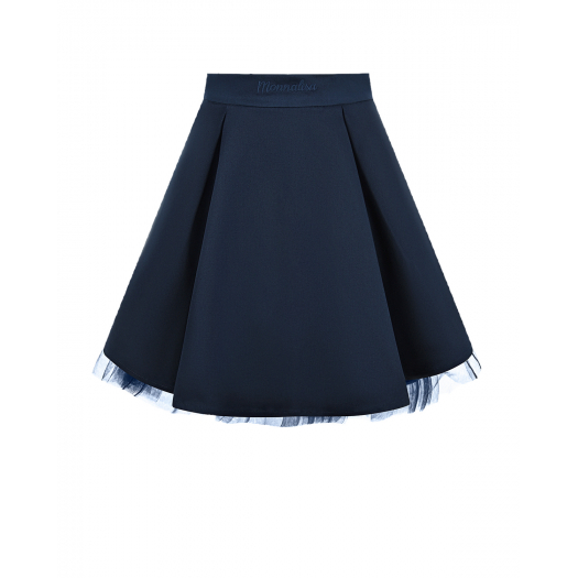 Темно-синяя юбка из габардина Monnalisa | Фото 1