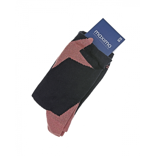 Черные носки с люрексом и принтом &quot;Звезда&quot; MaxiMo | Фото 1