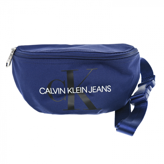 Синяя сумка-пояс с логотипом Calvin Klein | Фото 1