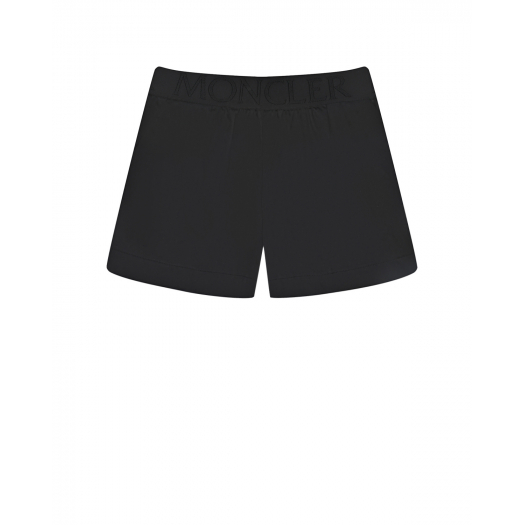 Черные шорты с лого на поясе Moncler | Фото 1