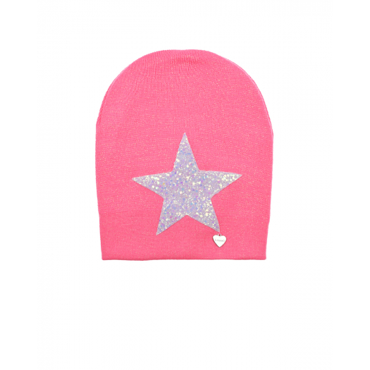 Розовая шапка с серебристой звездой Il Trenino | Фото 1