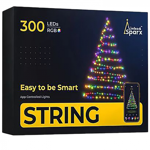 Гирлянда STRING 300 ламп, 2400см, RGB, Многоцветный + Белый , Управление через приложение LinkedSparx | Фото 1