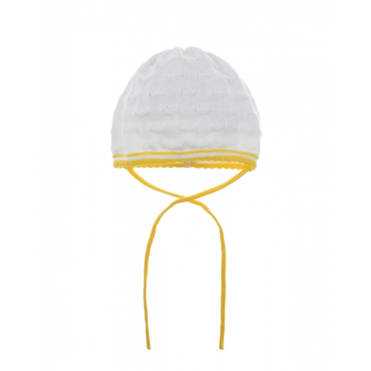 Белая шапка с желтой каймой MaxiMo | Фото 1