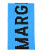Синий шарф с черным лого, 168x24 см MM6 Maison Margiela | Фото 2