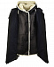 Черное пальто с меховой отделкой Yves Salomon | Фото 3