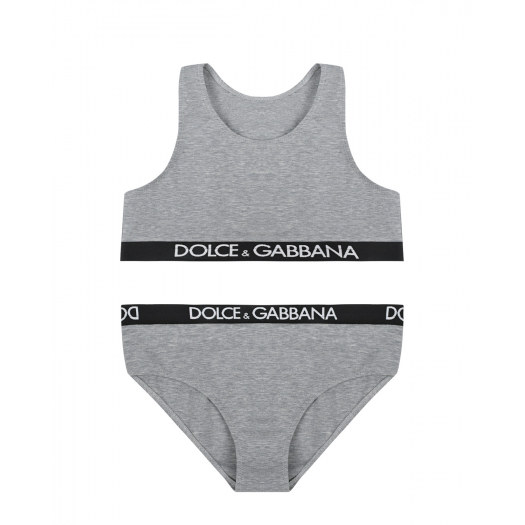 Комплект: топ и трусы, серый Dolce&Gabbana | Фото 1