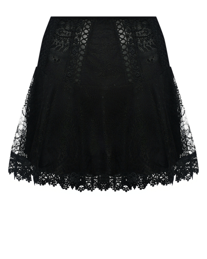 Мини-юбка с гипюром, черная Charo Ruiz | Фото 1