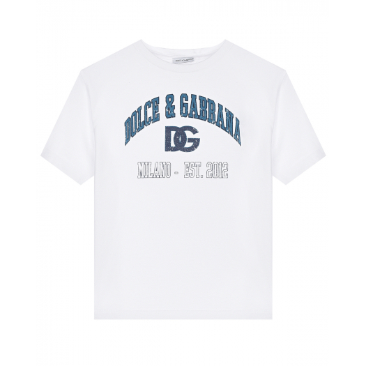 Белая футболка с лого Dolce&Gabbana | Фото 1