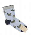 Голубые носки с принтом "бабочки"