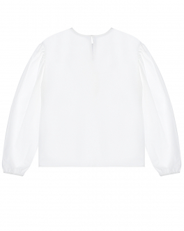 Белая блуза с бантом в горошек Monnalisa Белый, арт. 718610B3 8117 0001 | Фото 2