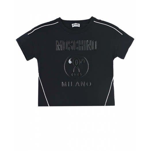 Черная футболка с логотипом Moschino | Фото 1