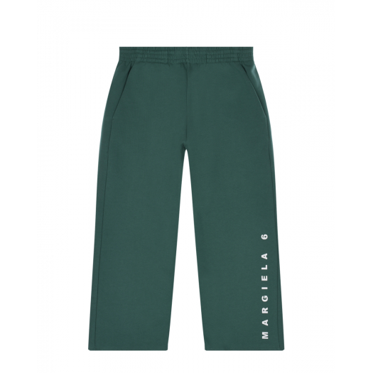 Зеленые спортивные брюки с лого MM6 Maison Margiela | Фото 1