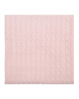 Розовый плед из кашемира фигурной вязки, 90x90 см Oscar et Valentine Розовый, арт. COU05 PINK | Фото 2