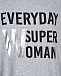 Серая футболка с принтом &quot;Everyday super woman&quot; Pietro Brunelli | Фото 7