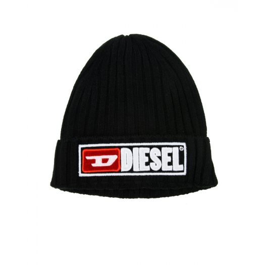 Черная шапка с отворотом Diesel | Фото 1