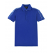Синяя футболка-поло с лампасами Emporio Armani | Фото 1