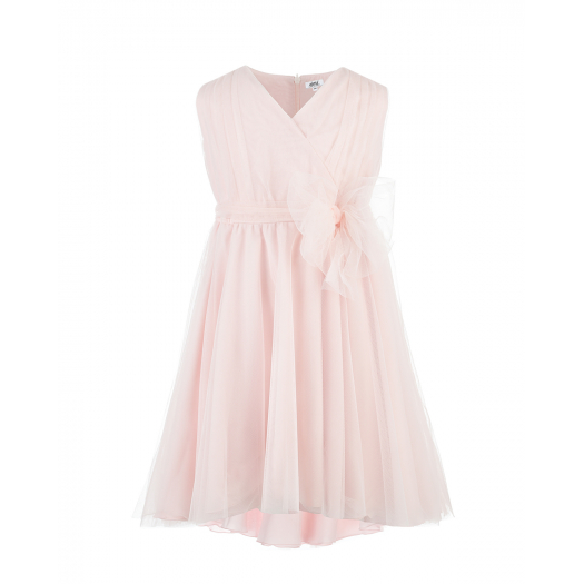 Розовое платье с бантом на поясе Aletta | Фото 1