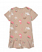 Бежевое платье с принтом &quot;лебеди и коты&quot; Sanetta Kidswear | Фото 2