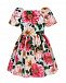 Платье из поплина с принтом &quot;камелии&quot; Dolce&Gabbana | Фото 3