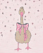 Розовое платье с принтом &quot;гусь&quot; Sanetta Kidswear | Фото 3