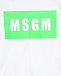 Белая футболка с лого в зеленом прямоугольнике MSGM | Фото 3