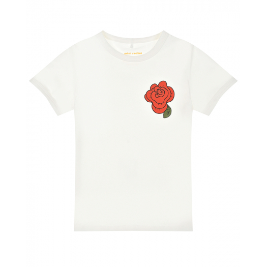 Белая футболка с принтом &quot;роза&quot;  | Фото 1
