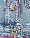 Голубая укороченная джинсовая куртка Monnalisa | Фото 4