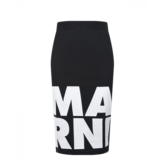 Черная юбка с контрастным лого MARNI | Фото 1