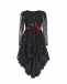 Черное платье с вышитыми цветами Aletta | Фото 1