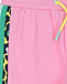 Розовые спортивные брюки с зелеными лампасами  | Фото 4