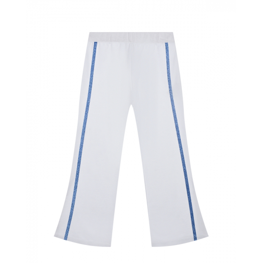 Белые спортивные брюки с синими лампасами Genny | Фото 1
