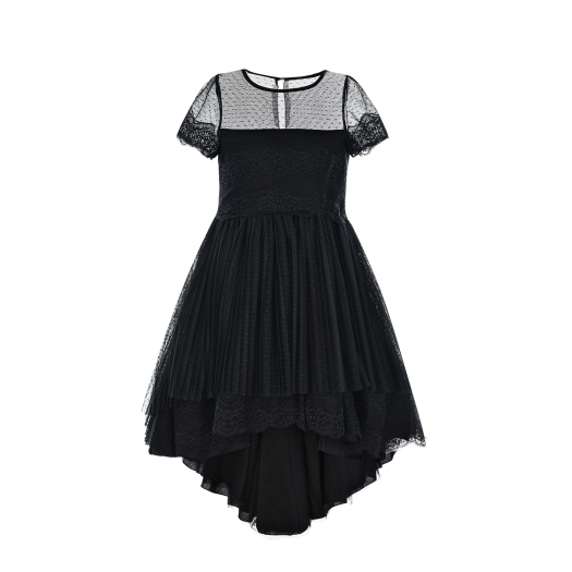 Черное платье с кружевной отделкой Aletta | Фото 1