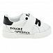 Белые кеды с черными шнурками и липучкой Dolce&Gabbana | Фото 3