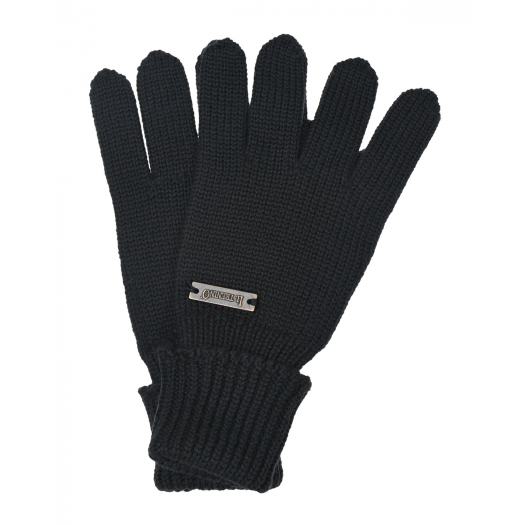 Черные однотонные перчатки Il Trenino | Фото 1