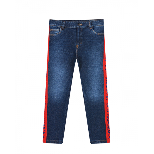 Синие джинсы с красными лампасами Dolce&Gabbana | Фото 1