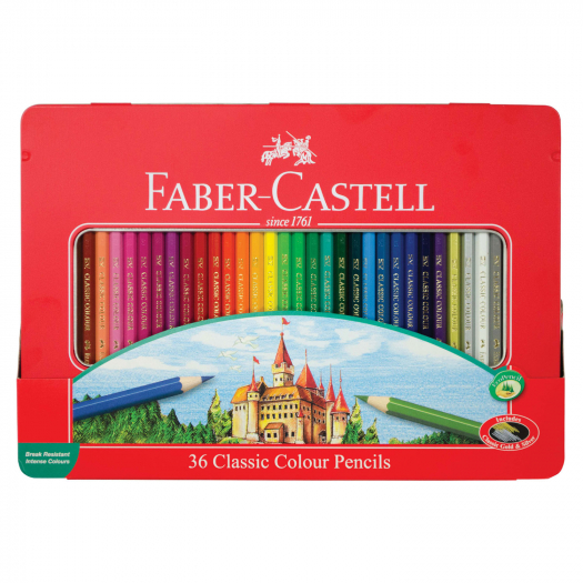 Набор цветных карандашей &quot;Замок&quot; в металлической коробке, 36 шт Faber-Castell | Фото 1