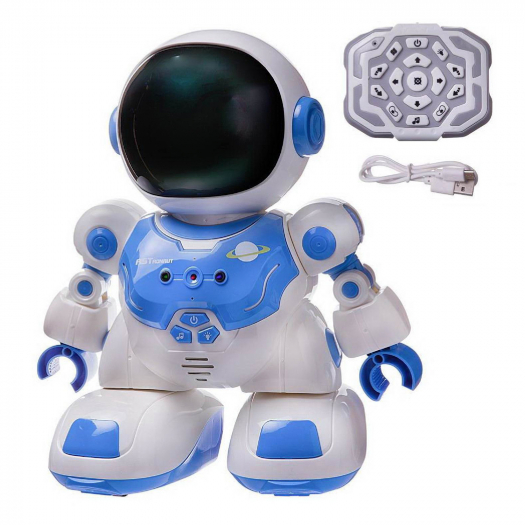 Робот на радиоуправлении Астронавт с пультом управления, световые и звуковые эффекты, синий Junfa | Фото 1