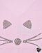 Розовая косынка с принтом &quot;усы и ушки&quot; Il Trenino | Фото 3