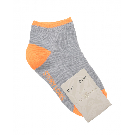 Серые спортивные носки с оранжевой отделкой Story Loris | Фото 1
