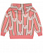 Розовая спортивная куртка в полоску с принтом &quot;лебеди&quot;  | Фото 2