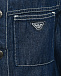 Куртка джинсовая с отделкой на рукавах, синяя Emporio Armani | Фото 4
