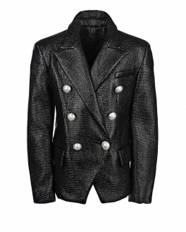 Черный пиджак с серебристыми пуговицами Balmain Черный, арт. 6P2020 B0006 930 | Фото 1