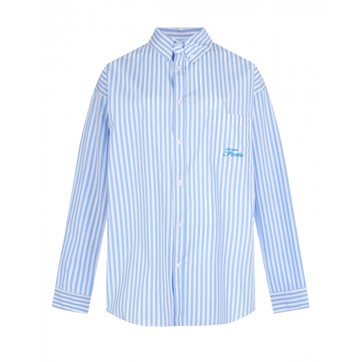 Рубашка в бело-голубую полоску Forte dei Marmi Couture | Фото 1