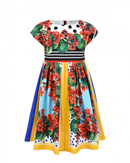 Платье из хлопка с принтом Dolce&Gabbana | Фото 1