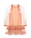 Розовое платье с рукавами-фонариками Fendi | Фото 1