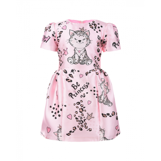 Розовое платье с леопардовым принтом Eirene | Фото 1