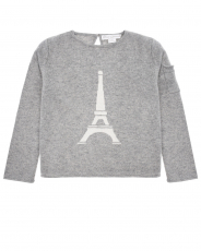 Серый джемпер из кашемира с принтом "Eiffel Tower"