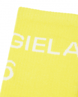 Желтые носки с белым лого MM6 Maison Margiela Желтый, арт. M60259 MM045 M6203 | Фото 2