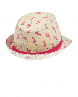 Плетеная шляпа с принтом &quot;Фламинго&quot; MaxiMo Бежевый, арт. 03523-915300 2425 | Фото 2